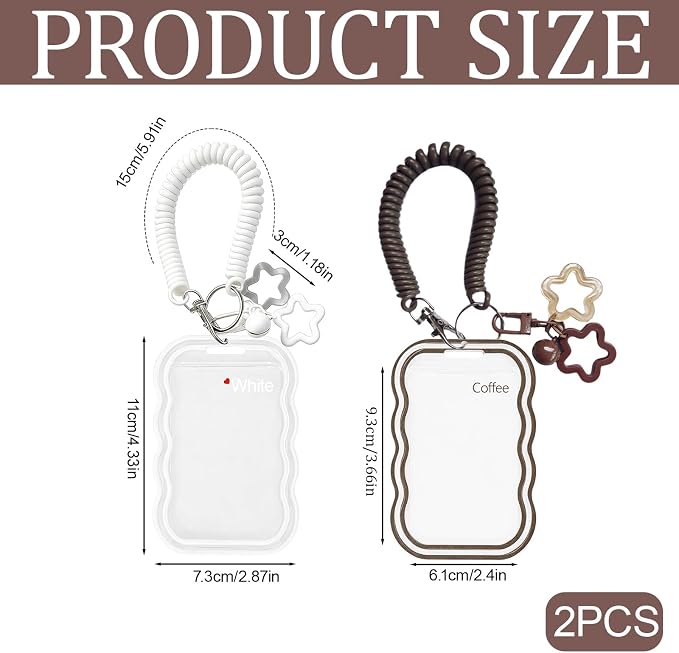 2 Pack Cute Photocard Holder Keychain,Kpop Photo Card Holder | Creative Photo Protector Keychain Accessories for Bus Card, Daily Display & Travel Decorations Gifts - Image 2
