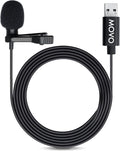 Movo M1 USB Lavalier Lapel Clip-on Omnidirectional Computer Microphone for Laptop, PC and Mac, Perfect Podcasting, Gaming, Streaming and Desktop Mic (20-Foot Cord) by Movo