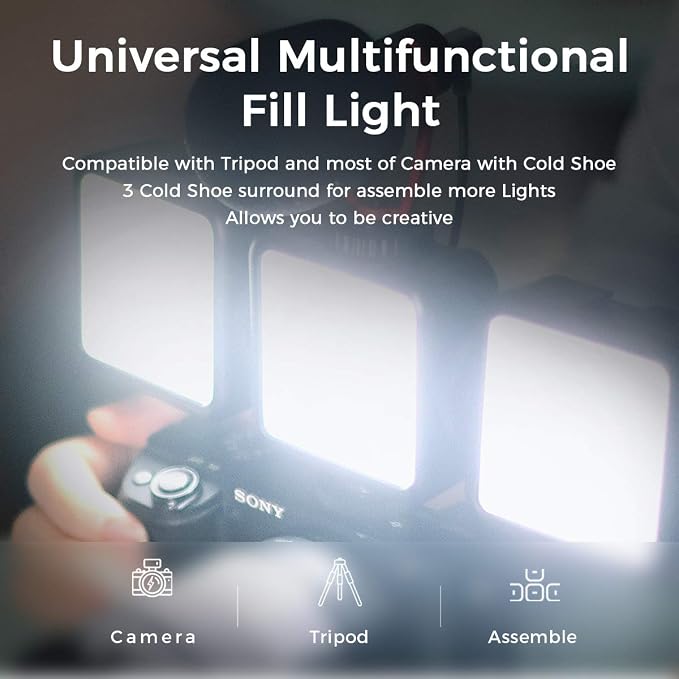 ULANZI VL-81 3000mAh Bi-Color LED Video Light w Softbox - 3200K-5600K+CRI95 Rechargeable Camera Light, 3 Cold Shoe Mount for DSLR/GoPro/Sony/Canon/iPhone, Vlog Filming TikTok Live & Photography - Image 6