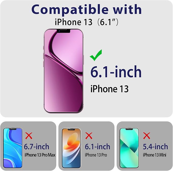 2 Pack Tempered Glass Screen Protector for iPhone 13 6.1-Inch | with 2 Pack Camera Lens Protector, Anti Scratch, Bubble Free, Case Friendly - Image 2