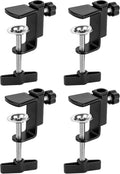 QWORK Universal Desk C-Clamp with 1/2" Thread Hole, 4 Pack Adjustable Metal Mounting Table Clamp, Desk Light Clamp Mount Holder for Swing Arm Magnifying Desk Lamp Microphone Camera by QWORK