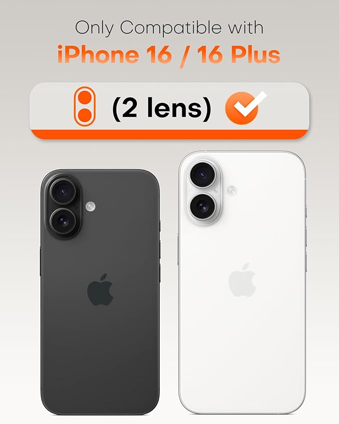 TOCOL Camera Lens Protector for iPhone 16 / iPhone 16 Plus Tempered Glass HD Individual Scratch Resistant Camera Cover Accessories Case Friendly 2 Pack（Clear） - Image 2