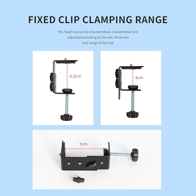 Magic Arm with Clamp, Long Articulating Arm Camera Mount, Adjustable Phone Mount Holder 360° Rotation, Mic Arm for Microphone, LED Lights, for Phone, Tripod, Desk, Table - Image 4