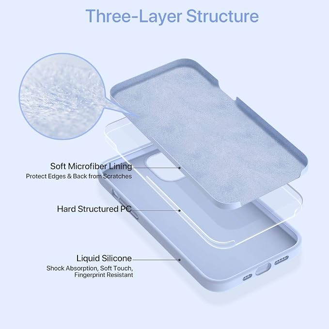 miracase Compatible with iPhone 12 Case and iPhone 12 Pro Case, Liquid Silicone Gel Rubber Full Body Protection Shockproof Drop Protection Phone Case for iPhone 12/12 Pro 6.1 inch, Clove Purple | Liquid Silicone Gel Rubber Shockproof Drop Protection Ph... - Image 8