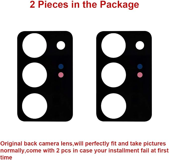 2 Sets Back Rear Camera Lens Glass Replacement for Samsung Galaxy Note 20 Ultra with Reparing Toolkit (Black) - Image 5