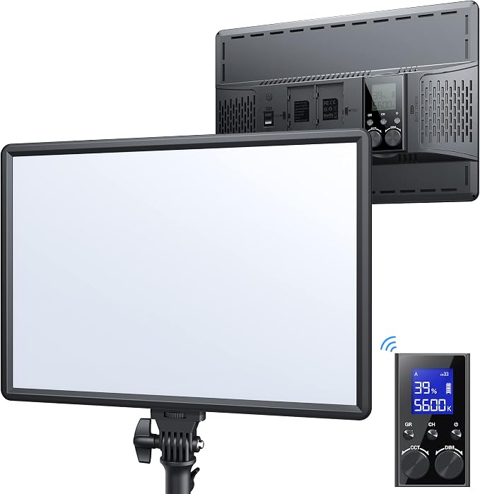 18" 45W Bi-Color LED Video Light Panel with 2.4G Magnetic Remote | CRI 97+ 3200K-5600K Ultra Thin Photography Key Lighting for for Game/YouTube/Zoom/Photography/Studio by RaLeno