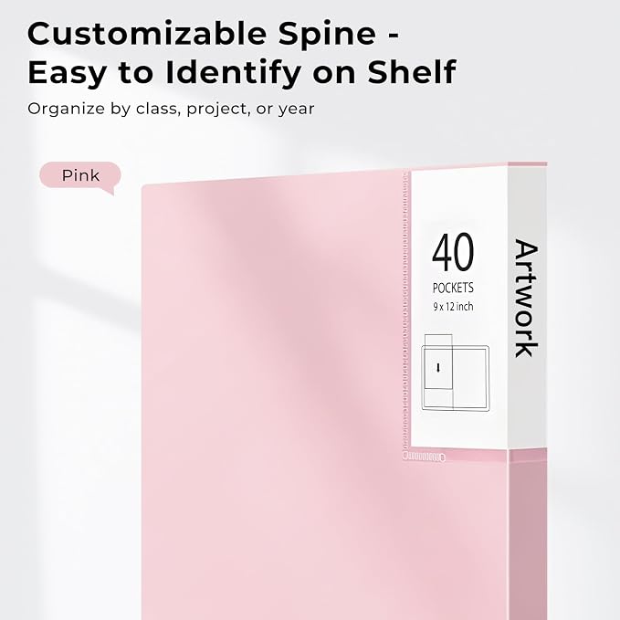XRUNMIX Art Portfolio 8.5X 11 Inch, 40 Pockets (80 Pages Capacity) Letter Size Display Book with Clear Sheet Protectors, Presentation Folder for Artwork/Documents/Photos - Image 6