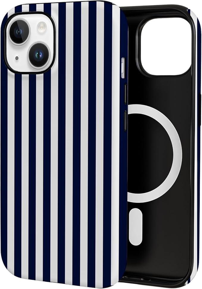 TPU Phone Case for iPhone 15, MagSafe Wireless Charging Compatible, Shockproof Slim Fit Protective Cover with Anti-Yellowing & Raised Camera Protection (Stripe 3, iPhone 15) by Unknown