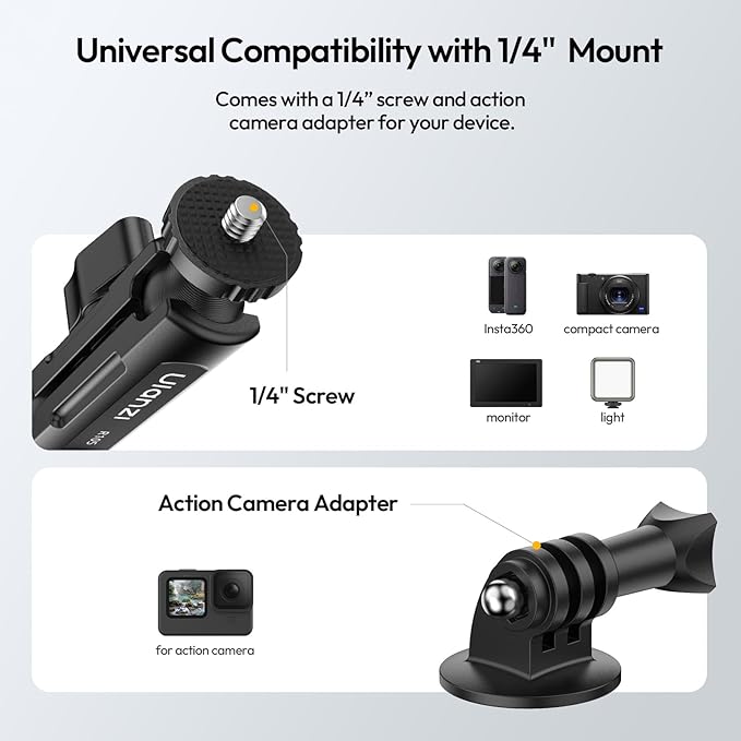 ULANZI R105 Super Clamp Camera Mount with 360° Dual Ballhead Magic Arm | Sturdy Y-Shaped 3-Claw Camera Clamp Mount for GoPro Hero 13/12/11/10/9, Insta360 X5/X4, DJI Osmo Pocket 3/2 Action 5 Pro/4 - Image 3