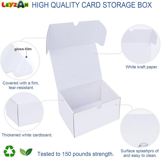 Trading Card Storage Box, 8-Pack 200 Count Cardboard TCG & Sport Card Box | Trading Card Storage with Divider and Labels, Card Organizer Box for MTG, Magic, Football, Basketball, Game Card Collections - Image 4