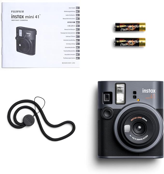 Fujifilm Instax Mini 41 Instant Camera Vintage Black. + Fujifilm Value Pack (40 Sheets) + Shutter Accessories Bundle, Includes Vintage Style Compatible Carrying Case, Black Photo Album 64 Pockets - Image 6