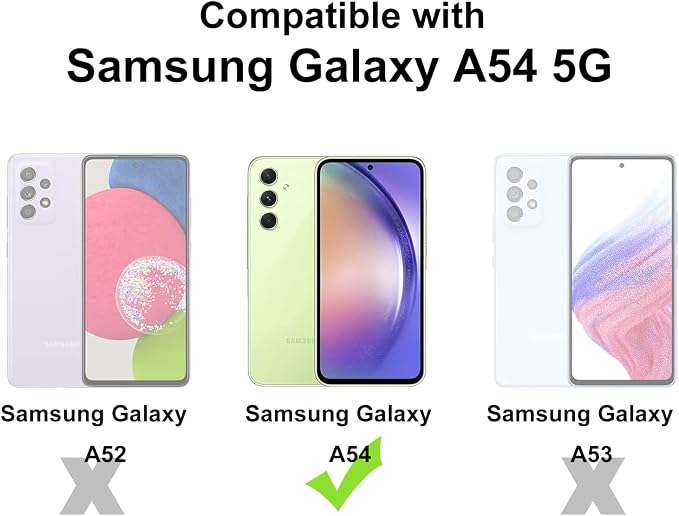 Camera Lens Protector for Samsung Galaxy A54, Black | AR+AF, 9H Tempered Glass, Individual Metal Ring, Anti Glare, Fall Protection, Camera Screen Cover - Image 2