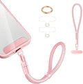 Phone Lanyard Hand Wrist Strap Universal Adjustable Phone Finger Grip Wristlet with 3 Patches Tether Universal for iPhone 17 16 Pro Max 15 Charms for Keychain USB Flash Drive Wallet ID Name Tag Pink by Casecond