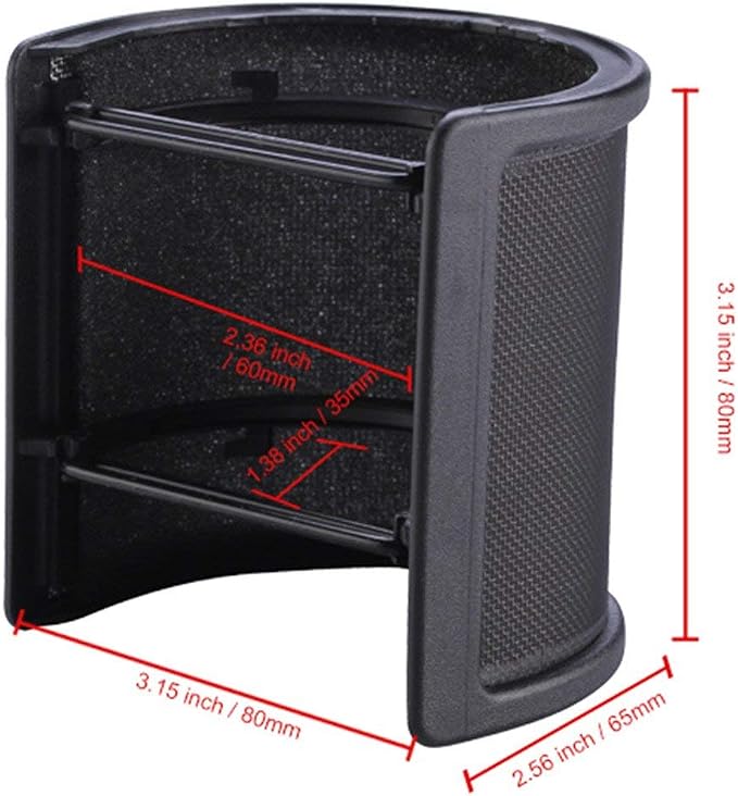 Microphone Shock Mount with Pop Filter, Mic Anti-Vibration Suspension Shock Mount Holder Clip for Diameter 46mm-51mm Microphone - Image 3
