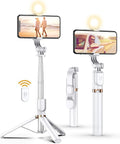 Selfie Stick Tripod with Wireless Remote, 46'' Cellphone Selfie Stick Tripod with LED Fill Light, for iPhone 16/15/14/14 pro/13/13 Pro/12/11/11 Pro/XS Max/XS/XR/X/8/7 and Android Smartphone(Upgrade) by YEAKI
