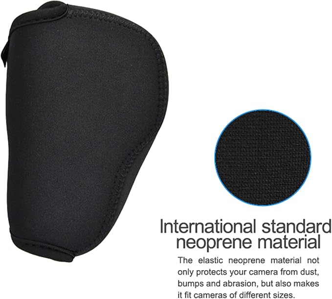 Neoprene Camera Case Pouch for Compact Camera + Lens Below 4.7x2.9x3.4" | w Anti-Lost Strap,Camera Bag for Leica DLUX8, XM5 w XF 23mm F2.8, ZV-E10 A6100 A6500 A6300 w E 16-50,LX100,M10 M w EF-M 22 F2 - Image 4