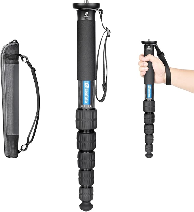 LEOFOTO Carbon Fiber Travel Monopod 6-Section 65" Tall MP-366C by TAKINGITFURTHER-LEOFOTO