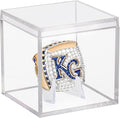 Championship Ring Display Case, Clear Acrylic Memorabilia Stand Cube Holder Dust Protection Transparent Storage Box for Sports Baseball Basketball Fan Souvenir Protection Supplies (2.1 x 2.1 x 2.1) by Hxezoc