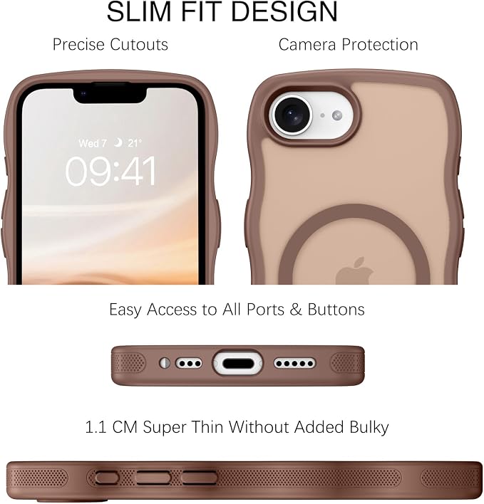 BENTOBEN Magnetic for iPhone 17e Case,Cute Wavy Frame [Compatible with MagSafe] Translucent Matte Anti-Slip Bumper Women Girls Boys Men Shockproof Drop Protective Cover for iPhone 17e,Desert Titanium - Image 7