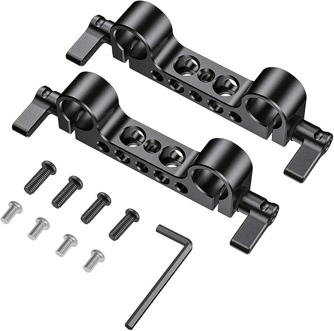 SMALLRIG Super Lightweight 15mm Railblock, Rod Clamp with 1/4''-20 Thread | Pack of 2, for Sony for Canon and DSLR Camera Rig 15mm Shoulder Support Rail System by SmallRig