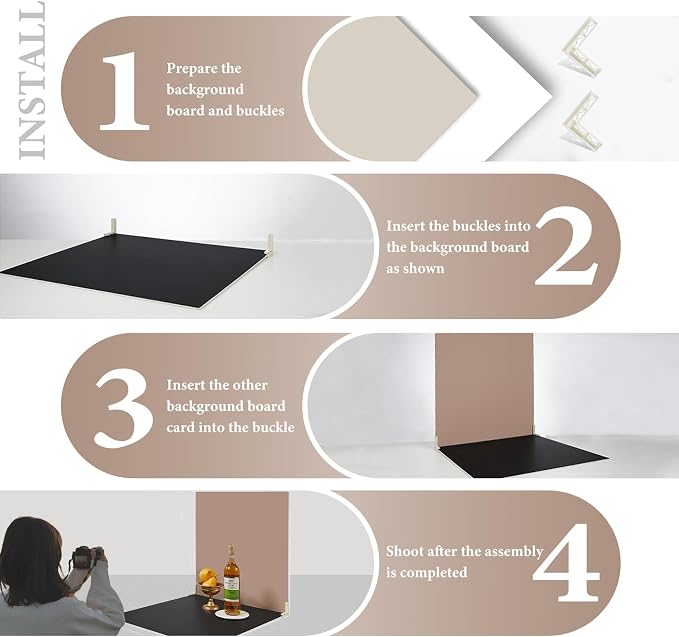 2-Sided 2 PCS Morandi Photo Backdrop Boards, Flat Lay Food Photography Background, Durable Waterproof Product Photography, 24x24 Inch, BEIYANG - Image 2