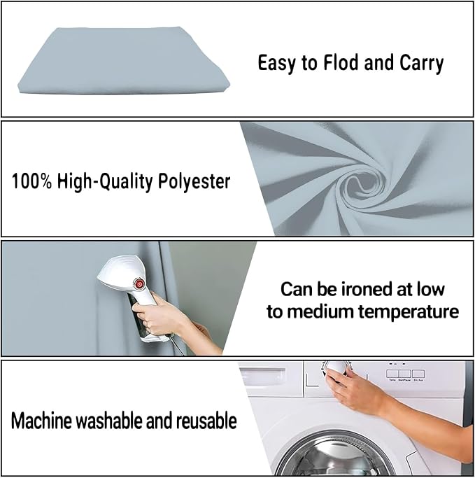 Dusty Blue Photography Backdrop for Photoshoot, Fabric 8x10ft | Polyester Studio Photo Backgrounds, Non Reflective, Easy to Hang, for Portrait Shoot, Product, Party Decor, Video Creation - Image 6