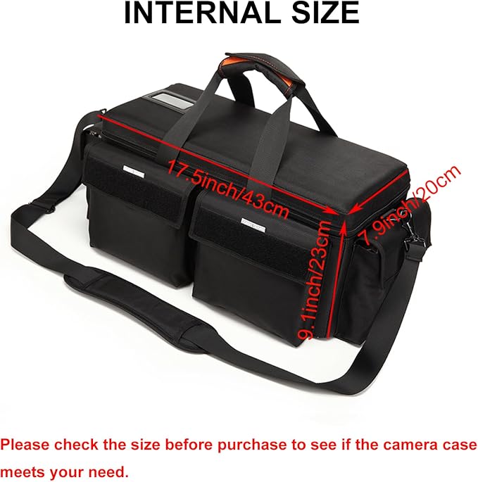 Large Camera Shoulder Bag, Pressure proof &Waterproof DSLR SLR Mirrorless Gadget Case,Messenger Photography Accessories Storage Pouch for EX280 Z280(M) - Image 3