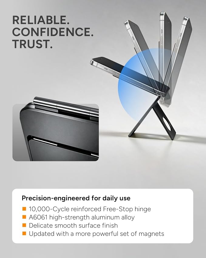 1ST IDEA for MagSafe Tripod Stand Ultra-Thin 0.23" | Aluminum Alloy Magnetic Tripod for iPhone, Flexible 20x Magnet Phone Stand Gift Accessories for Women Men for iPhone 17 16 15 14 13 12 Series - Image 9