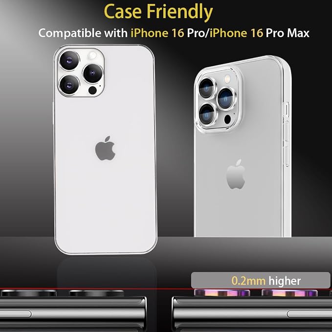 Camera Lens Protector for iPhone 16 Pro/16 Pro Max, Silver | Tempered Glass, Auto-align Tray, Easy Installation, Case Friendly, Anti-Scratch, HD Clear, Ultra Slim - Image 5