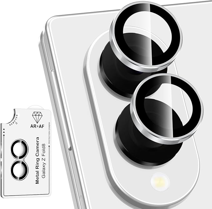 for Samsung Galaxy Z Fold 8 Camera Lens Protector, Individual Metal Ring Tempered Glass Lens Cover, [Strong Adsorption] Scratch Resistant Ultra-Thin HD Clear Lens Cover, 1 Set-SliveryRing by Btscase