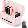 Wireless Lavalier Microphone for iPhone iPad Android with Charging Case 80h Battery Life, Noise Cancellation, 164ft Range Plug-Play Clip On Lapel Mic for YouTube, Video Recording, Vlog (Pink) by KUKIHO