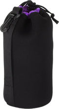PATIKIL Camera Lens Bag, 3.5" IDx9.8 H Drawstring Lens Pouch with Thick Protective Neoprene, Lens Case for DSLR Camera Lens, Water Coffee Cups, Black, Purple by PATIKIL