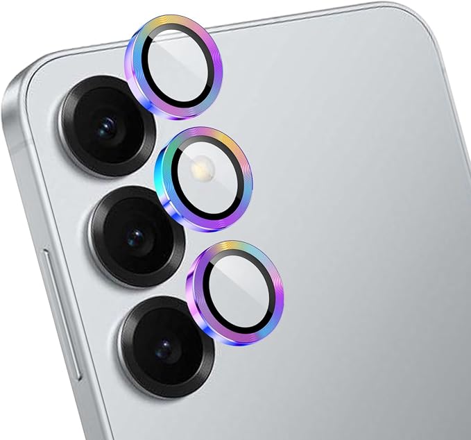Camera Lens Protector for Samsung Galaxy S25 Plus,1 Pack | Tempered Metal Glass Camera Cover, HD Clear Anti-Scratch Lens Screen Protector Film,Case Friendly,Colorful Titanium by Unknown