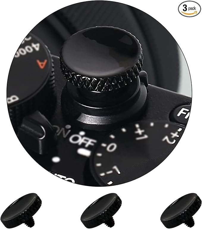 Soft Shutter Release Button(3 Pcs Black),Pure Copper Camera Shutter Button by Panzong