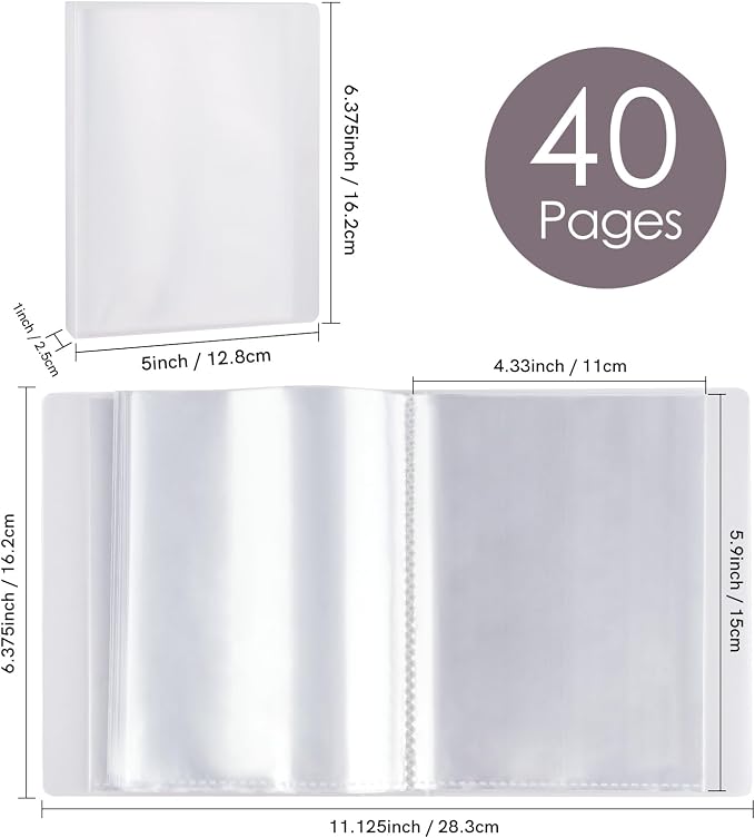 A6 Clear Sticker Photo Storage Album, Stamp Cutting Dies Storage Book Organizer Folder,40 Pages Clear Die & Stamp Storage Bag Transparent Plastic Folders for Cutting Dies Stencil Embossing Crafts - Image 3