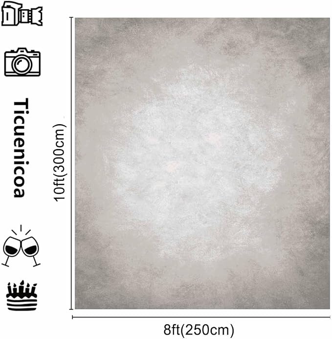 8x10ft Grey Portrait Photography Backdrops Solid Texture Abstract Photo Background for Photoshoot - Image 4