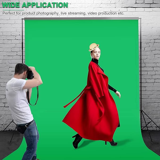 10 X 7 FT Green Screen Backdrop for Photography, Virtual GreenScreen | Chromakey Background Sheet for Zoom Meeting, Cloth Fabric Curtain for Party Decor Video Studio Calls Streaming Gaming Photo - Image 4