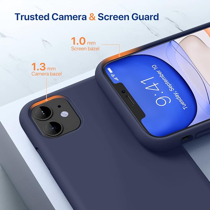 Miracase Silicone for iPhone 11 Phone Case, Dark Blue | Soft Anti-Scratch Microfiber Lining, Premium Silicone Cover Shockproof Drop Protection Phone Case for 11 - Image 3
