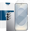 Galaxy S25 Tempered Glass Screen & Lens Protector 2+2 Pack HD Clear | [Ultrasonic Fingerprint Unlock] [Case Friendly] [Bubble-Free] by YEYEBF