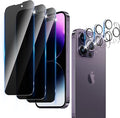 3+3 Pack Privacy Screen Protector Designed for iPhone 14 Pro With 3 Pack Camera Lens Protector,Full Coverage Anti-Spy Tempered Glass Film,9H Hardness,Bubble Free,Easy to Install by Unknown