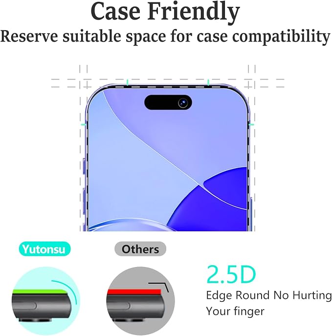 2 Pack Tempered Glass Screen Protector for iPhone 16 Plus 6.7-Inch | with 2 Pack Camera Lens Protector, Anti Scratch, Bubble Free, Case Friendly - Image 6