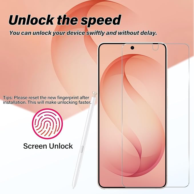 Galaxy S26 Ultra Tempered Glass Screen Protector + Camera Lens Protector [2 + 2 Pack][Case Friendly][Anti-Scratch][Ultrasonic Fingerprint Unlock]HD Protective Film for Samsung Galaxy S26 Ultra - Image 3