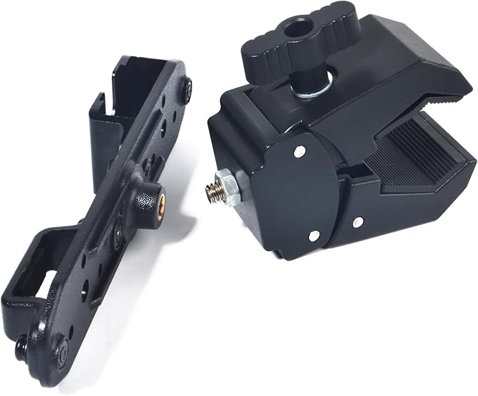 HYS Radio & Speaker Mic Clamp Mount Holder - Quick Release for Uniden BC906W Wireless CB Microphone and Speaker, Marine Radio, Walkie Talkie, Police Scanner w/ Belt Clip & Knob Holder Base - Image 7