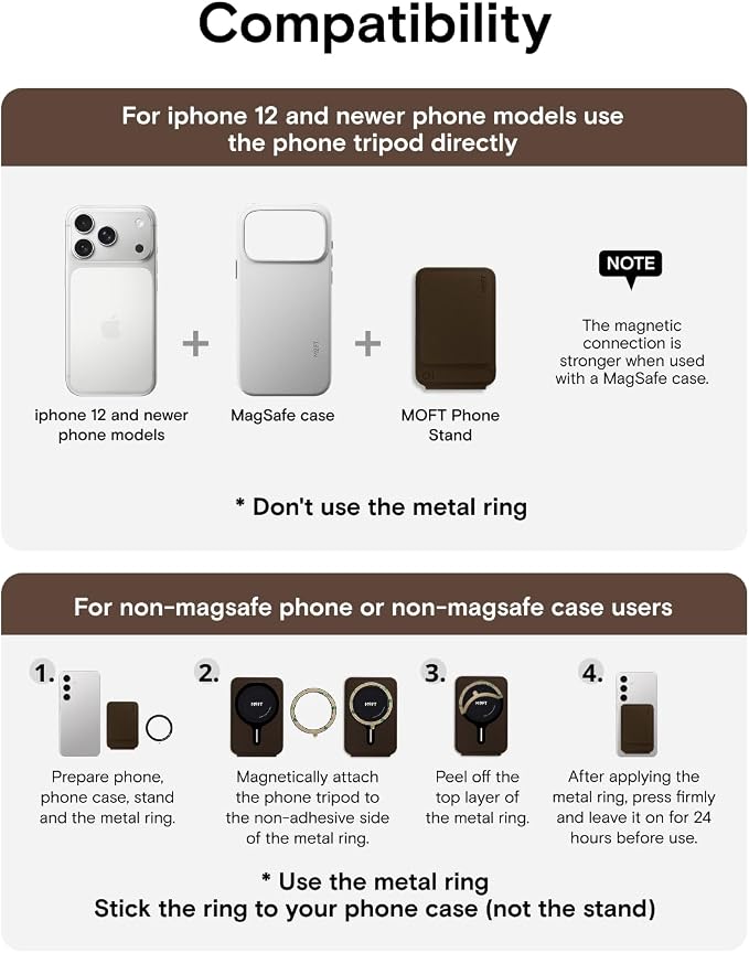 MOFT Phone Tripod Stand, Portable Selfie Stick for iPhone | MOVAS-E- Coffee Leather | Mulit-Angle | Pocket Size | Magsafe Compatible | Easy to Charge | Stylish |For Content Creators - Image 8