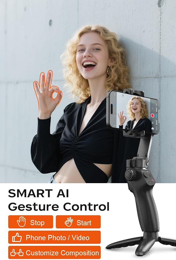 CM8 Gimbal Stabilizer for iPhone Android, 3-Axis Phone Gimbal with Remote Control Portable Foldable, Phone Stabilizer for Video Recording for Tiktok YouTube Vlog - Image 4