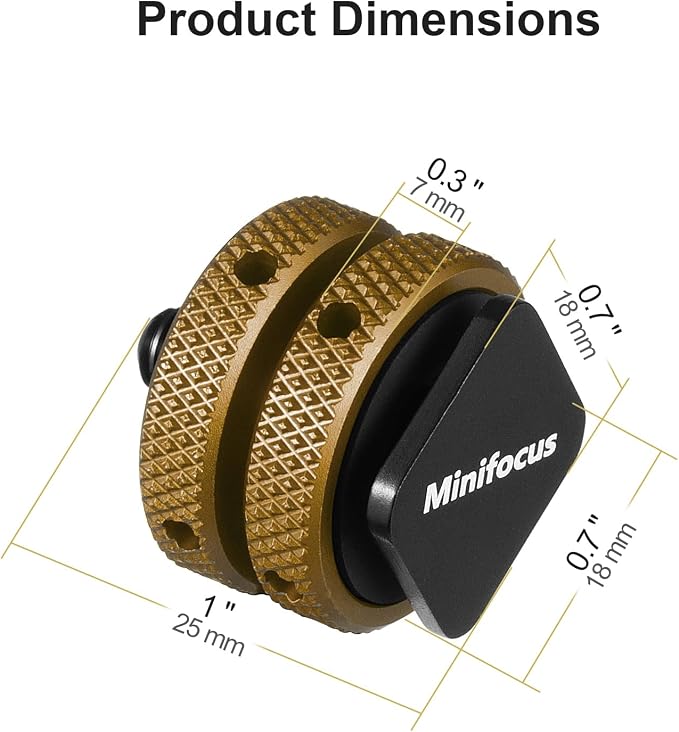 MINIFOCUS 4 Packs Camera Hot Shoe Mount Adapter, Double Nut with 1/4" and 3/8" Aluminum Alloy Tripod Screw Flash Shoe Mount for LED Monitors, Microphone, DSLR Field Monitor | Double Nut with 1/4" and 3/8" Aluminum Alloy Tripod Screw Flash Shoe Mount fo... - Image 5