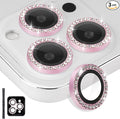 Camera Lens Protector for iPhone 16 Pro/16 Pro Max, Diamond Pink | Tempered Glass, Auto-align Tray, Easy Installation, Case Friendly, Anti-Scratch, HD Clear, Ultra Slim by Rayorcon
