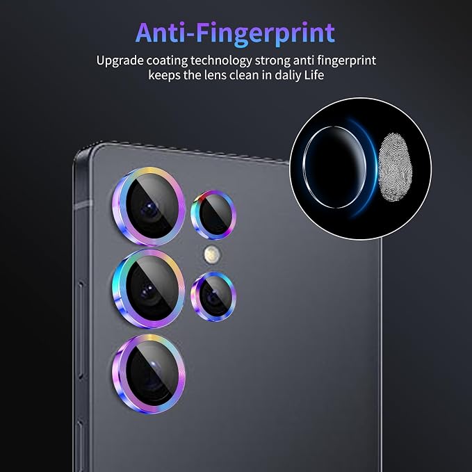 Camera Lens Protector for Samsung Galaxy S25 Ultra,1 Pack | Tempered Metal Glass Camera Cover, HD Clear Anti-Scratch Lens Screen Protector Film,Case Friendly,Colorful Titanium - Image 6