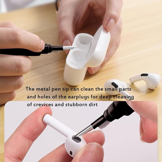 Cleaner Kit for Earbuds, Cleaning kit for Airpods Pro 1 2 3, Multi-Function Cleaning Tool with Brush Flocking Sponge for Wireless Earphones Bluetooth Headphones Case Camera and Phone(Black) - Image 3