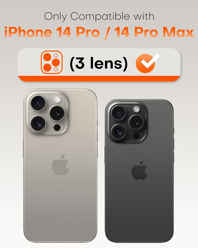 TOCOL for iPhone 14 Pro Max Camera Lens Protector/iPhone 14 Pro Camera Lens Protector Tempered Glass HD Individual Scratch Resistant Cover Accessories Case Friendly 2 Pack（Clear） - Image 2